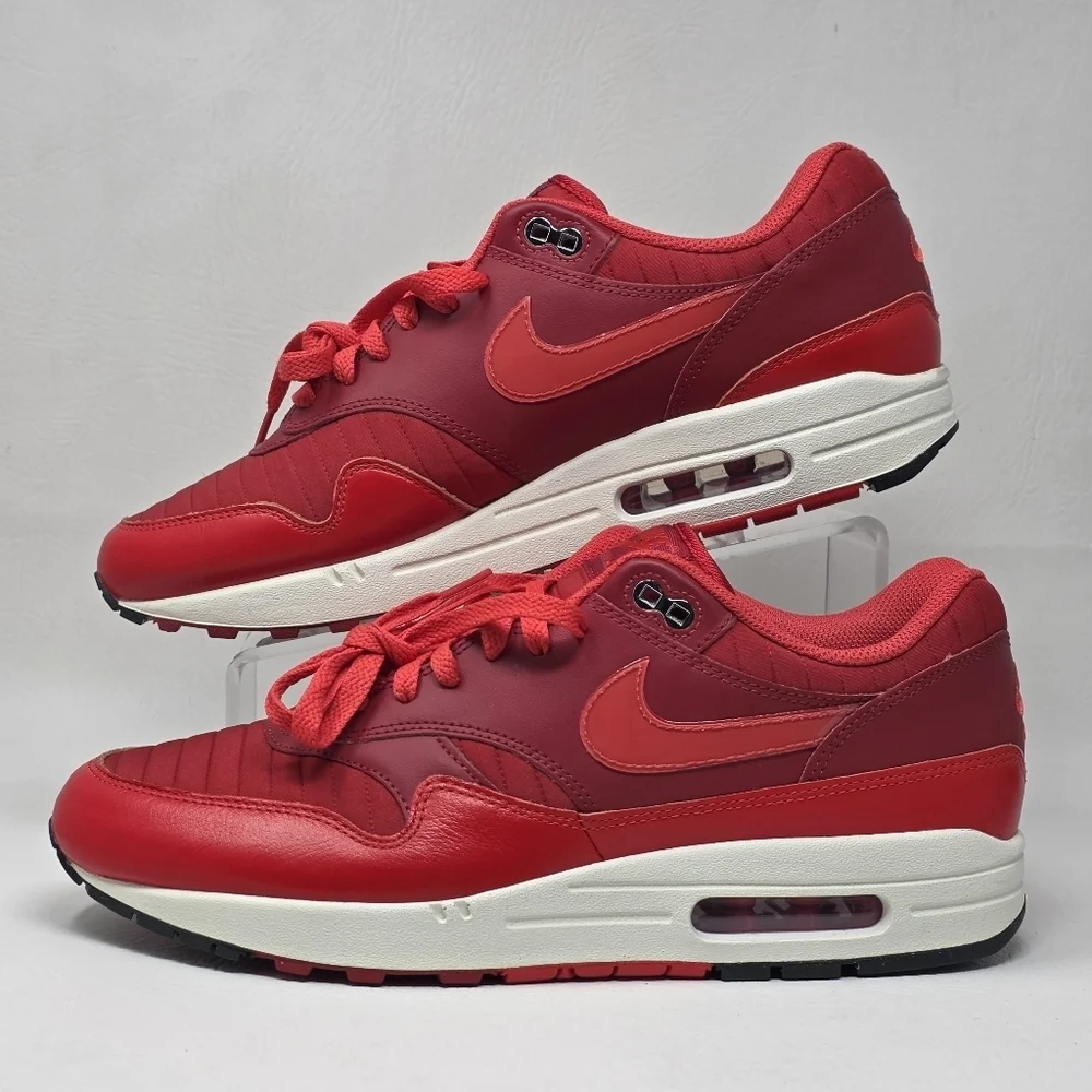 Nike Air Max 1 Red Crimson Sneakers Shoes Men's HQ3607-687 Size 11 New